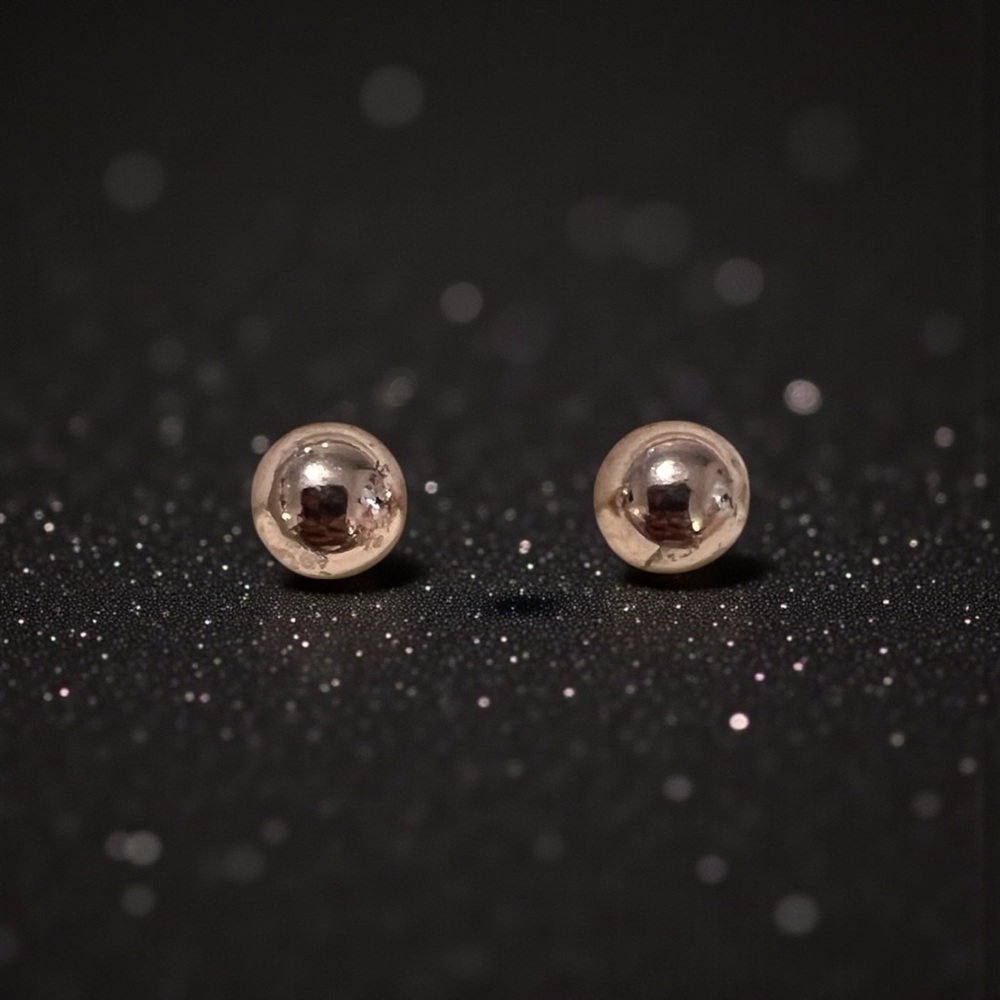 Elegant Rose Gold Ball Stud Earrings